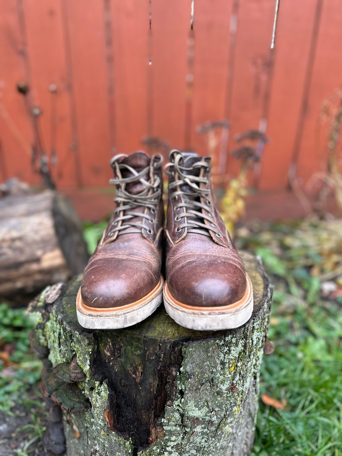 Photo by pesayerm on December 5, 2023 of the Viberg Scout Boot in Horween Rowdy Dachshund.