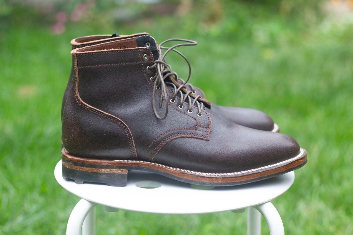 Photo by pesayerm on October 1, 2024 of the Viberg Service Boot in Horween Brown Waxed Flesh.