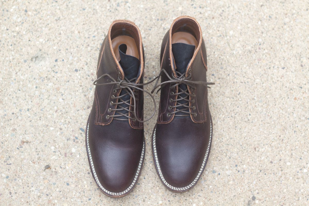 Photo by pesayerm on October 1, 2024 of the Viberg Service Boot in Horween Brown Waxed Flesh.