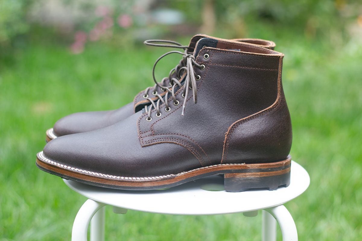 Photo by pesayerm on October 1, 2024 of the Viberg Service Boot in Horween Brown Waxed Flesh.