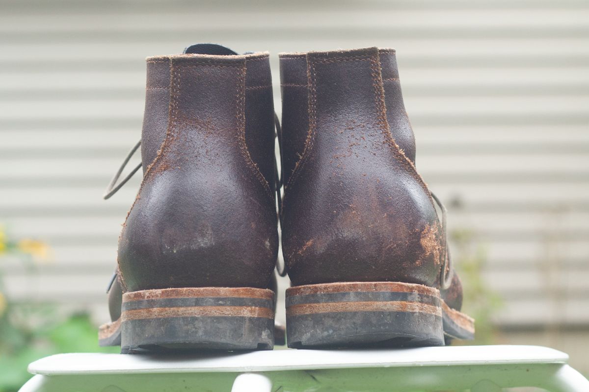 Photo by pesayerm on November 5, 2024 of the Viberg Service Boot in Horween Brown Waxed Flesh.