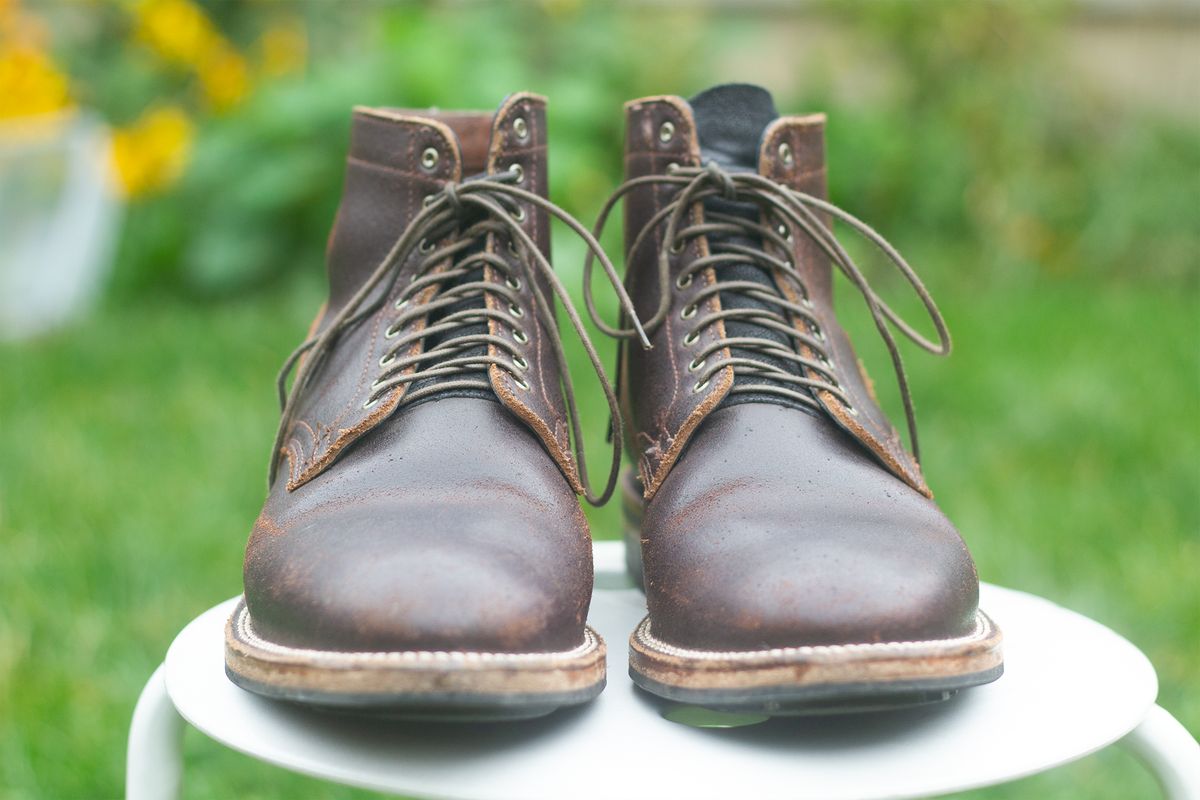 Photo by pesayerm on November 5, 2024 of the Viberg Service Boot in Horween Brown Waxed Flesh.