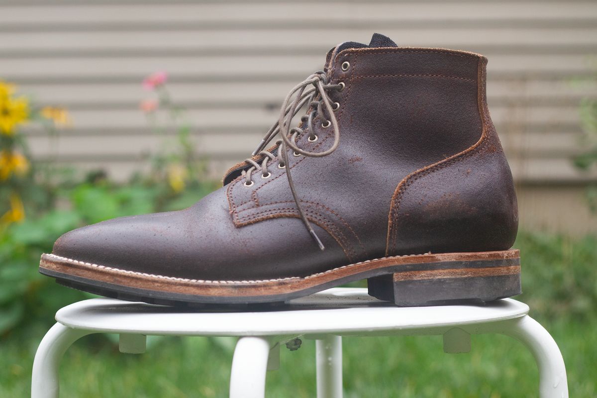 Photo by pesayerm on November 5, 2024 of the Viberg Service Boot in Horween Brown Waxed Flesh.