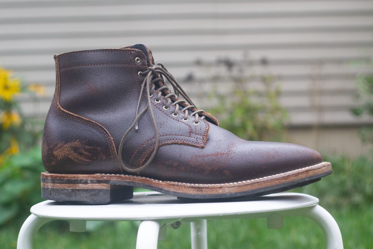 Photo by pesayerm on November 5, 2024 of the Viberg Service Boot in Horween Brown Waxed Flesh.