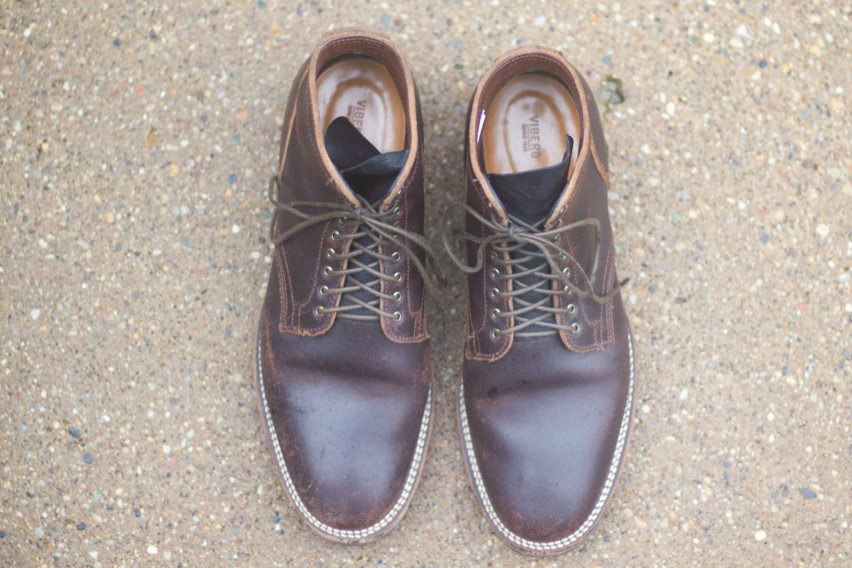 Photo by pesayerm on November 5, 2024 of the Viberg Service Boot in Horween Brown Waxed Flesh.