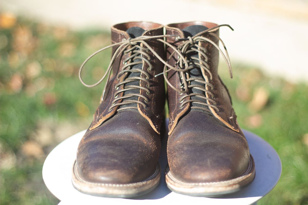 Photo by pesayerm on December 5, 2024 of the Viberg Service Boot in Horween Brown Waxed Flesh.