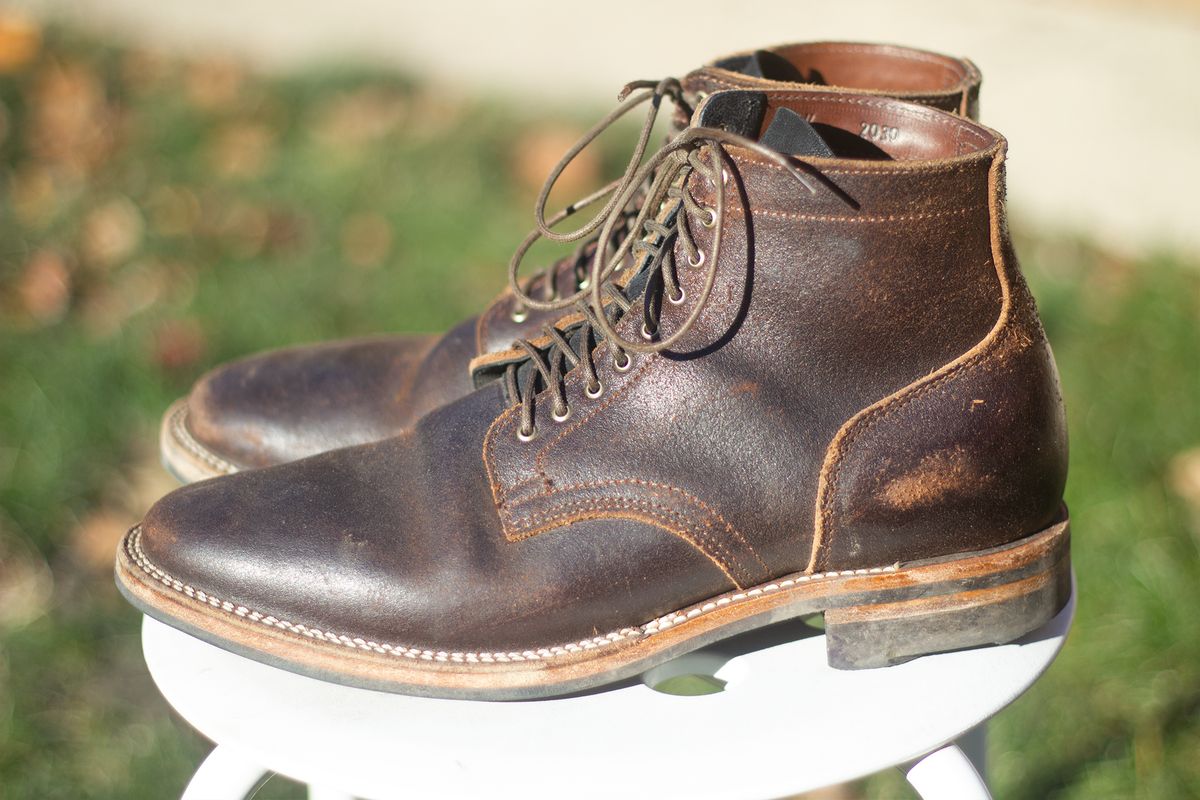 Photo by pesayerm on December 5, 2024 of the Viberg Service Boot in Horween Brown Waxed Flesh.