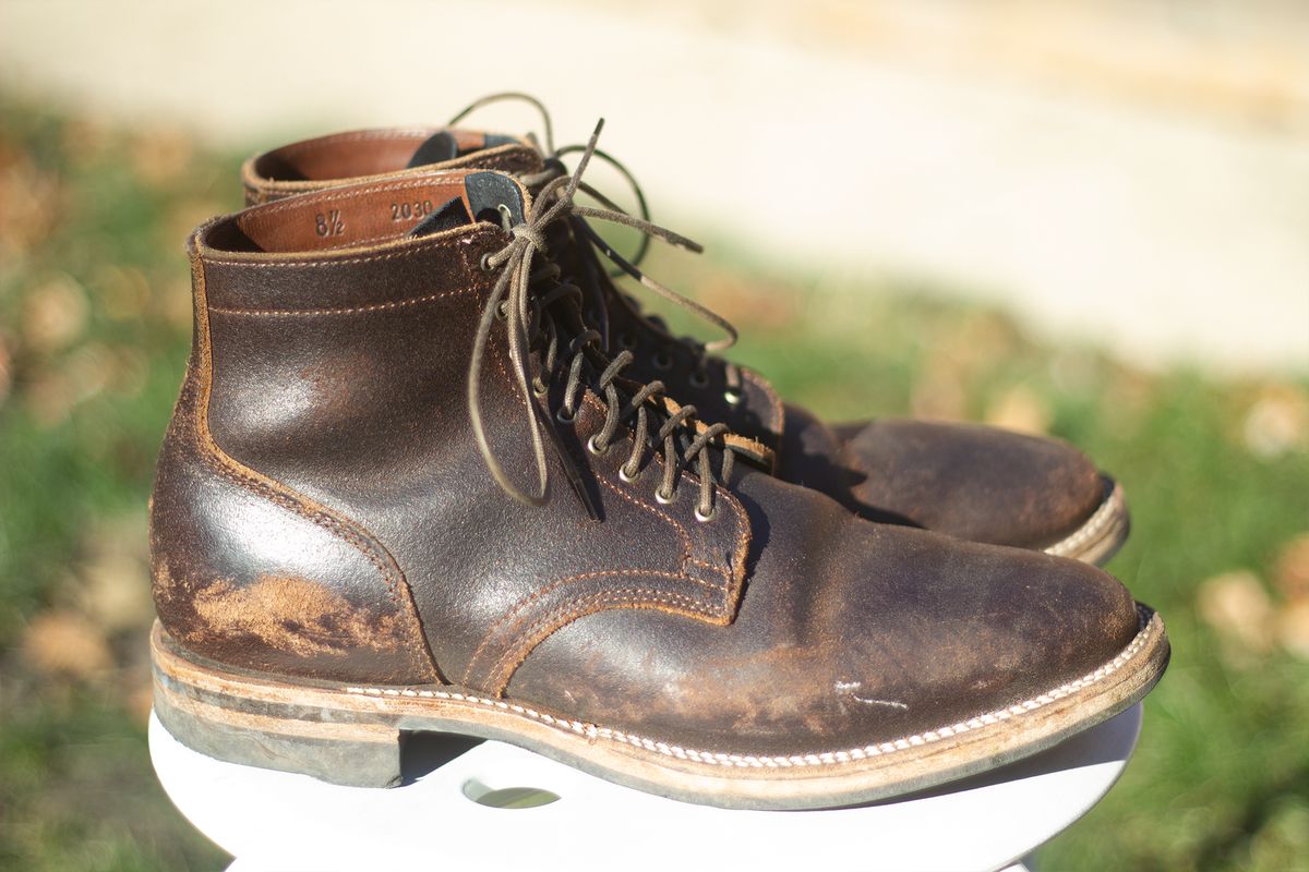 Photo by pesayerm on December 5, 2024 of the Viberg Service Boot in Horween Brown Waxed Flesh.