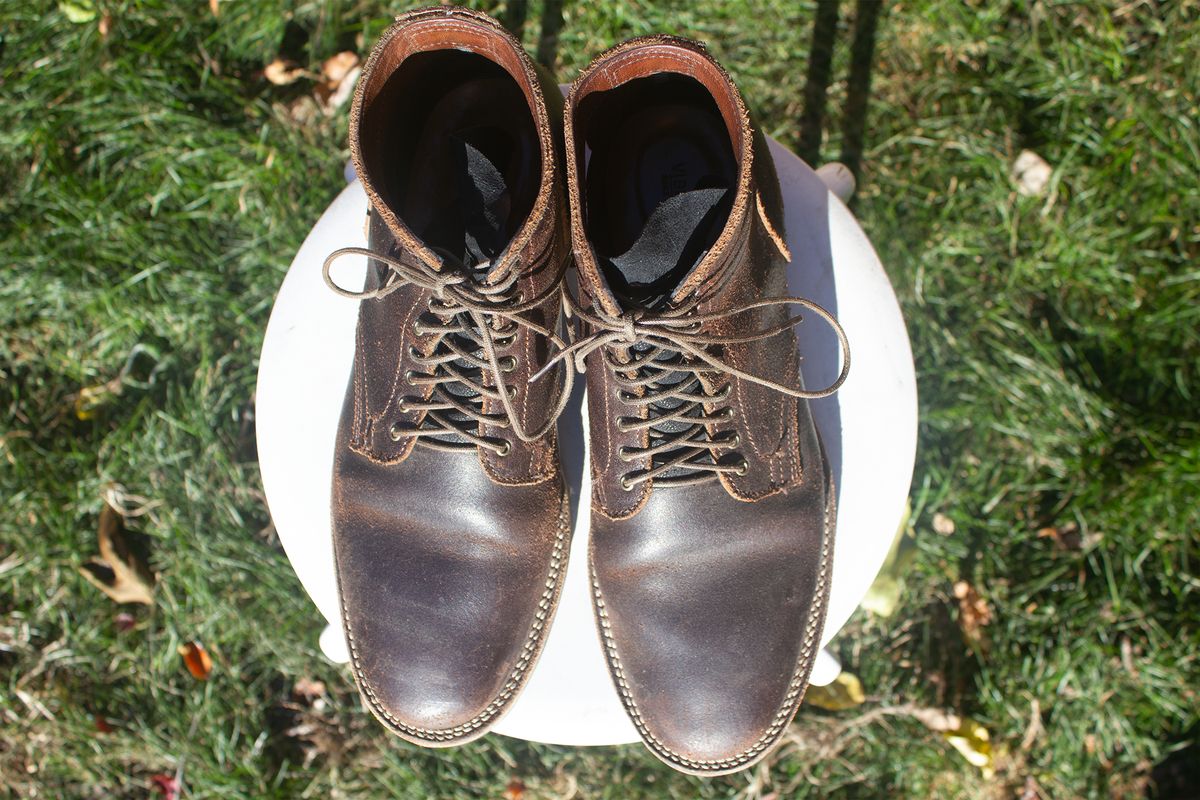 Photo by pesayerm on December 5, 2024 of the Viberg Service Boot in Horween Brown Waxed Flesh.