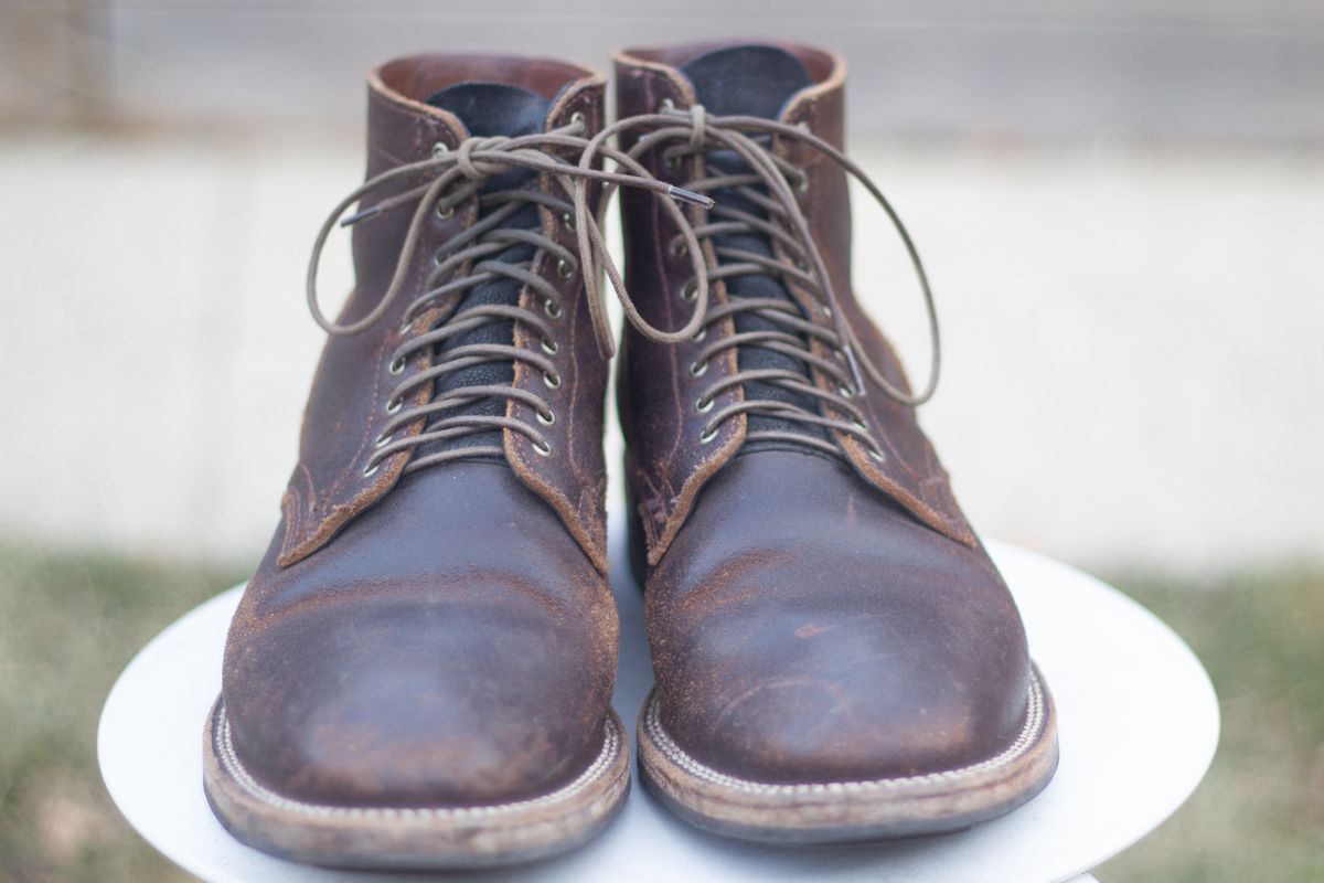 Photo by pesayerm on January 5, 2025 of the Viberg Service Boot in Horween Brown Waxed Flesh.