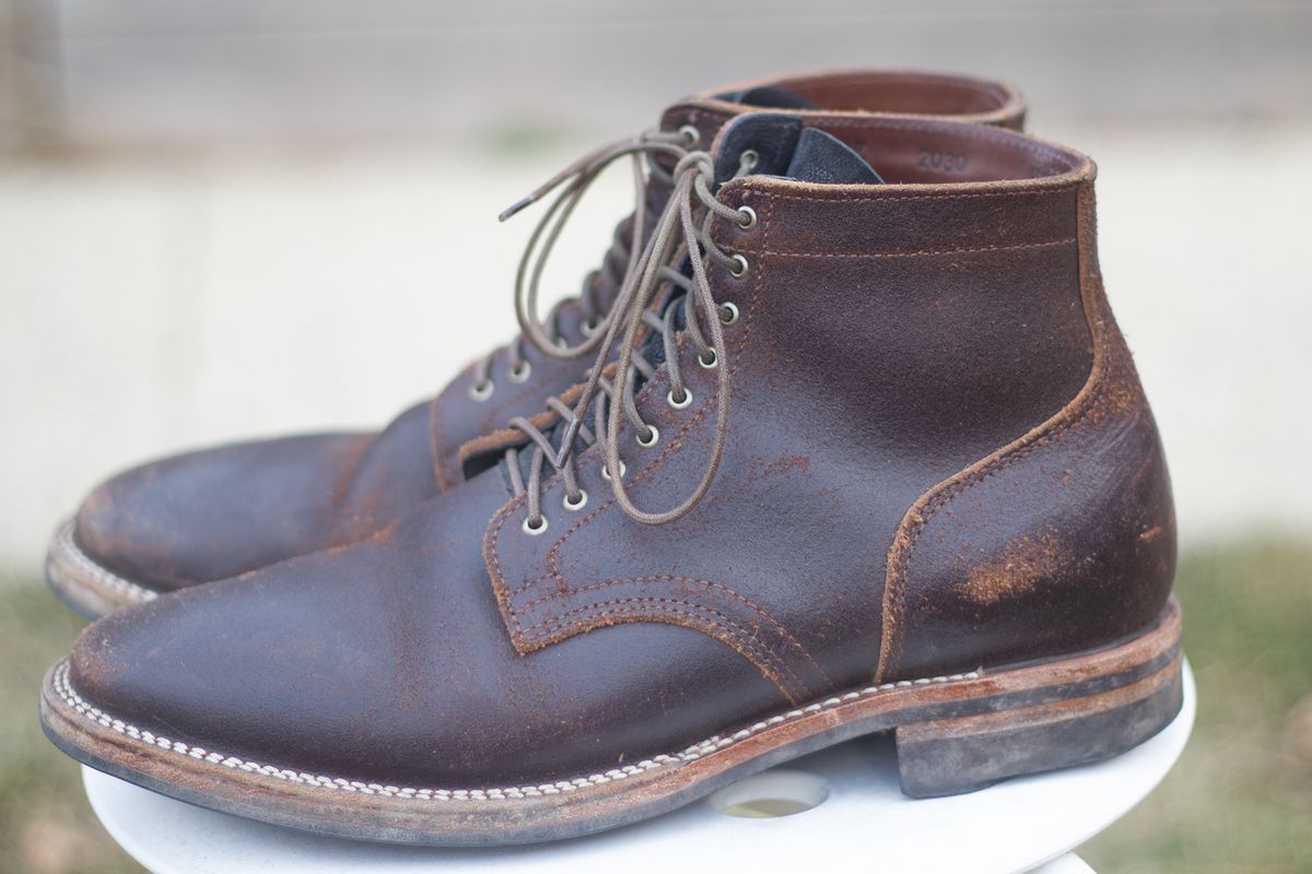 Photo by pesayerm on January 5, 2025 of the Viberg Service Boot in Horween Brown Waxed Flesh.