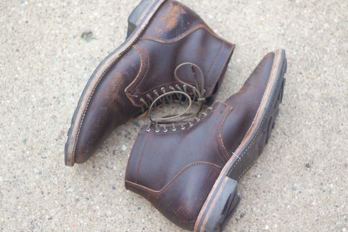 Photo by pesayerm on January 5, 2025 of the Viberg Service Boot in Horween Brown Waxed Flesh.