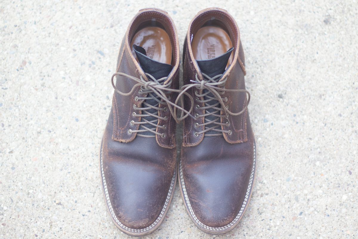 Photo by pesayerm on January 5, 2025 of the Viberg Service Boot in Horween Brown Waxed Flesh.