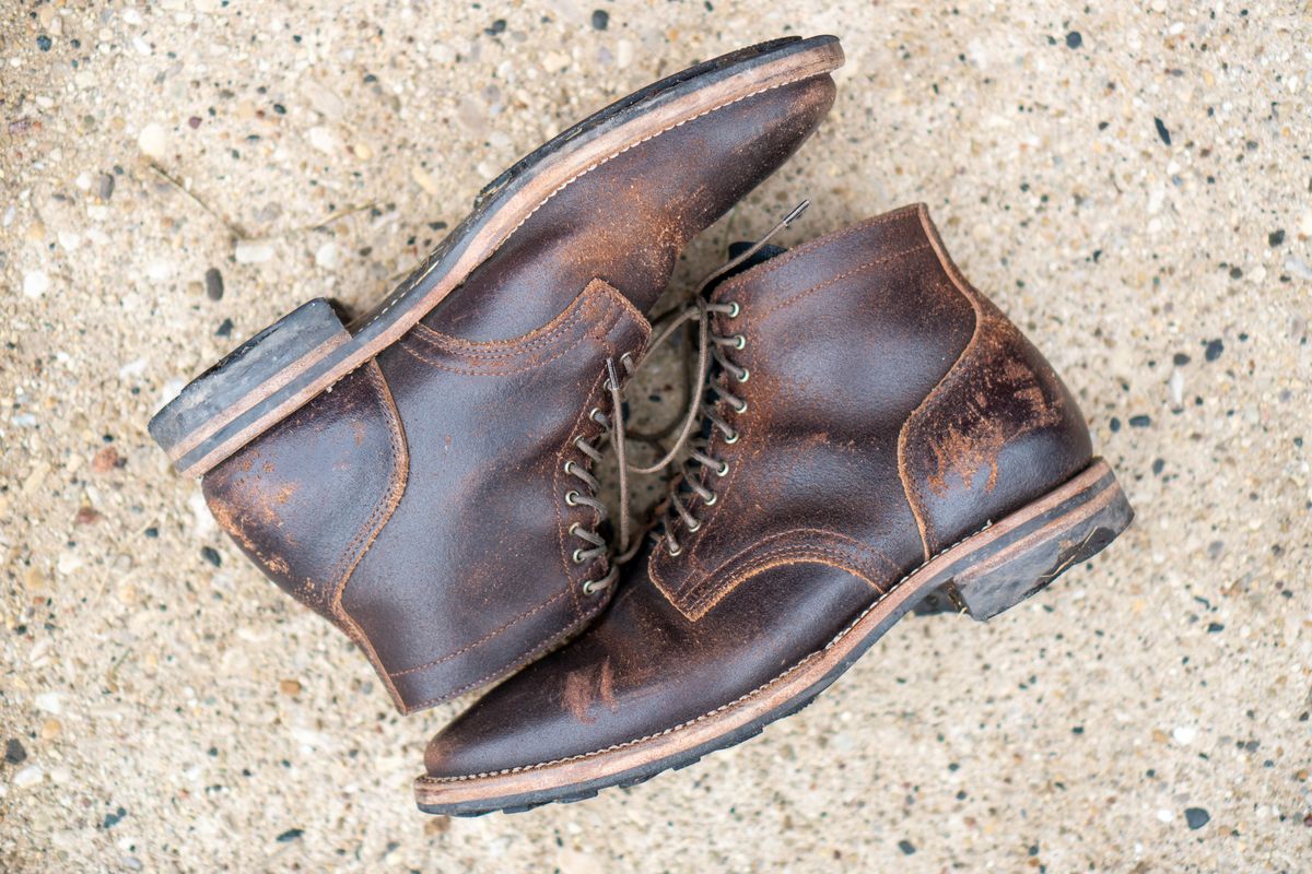 Photo by pesayerm on February 3, 2025 of the Viberg Service Boot in Horween Brown Waxed Flesh.