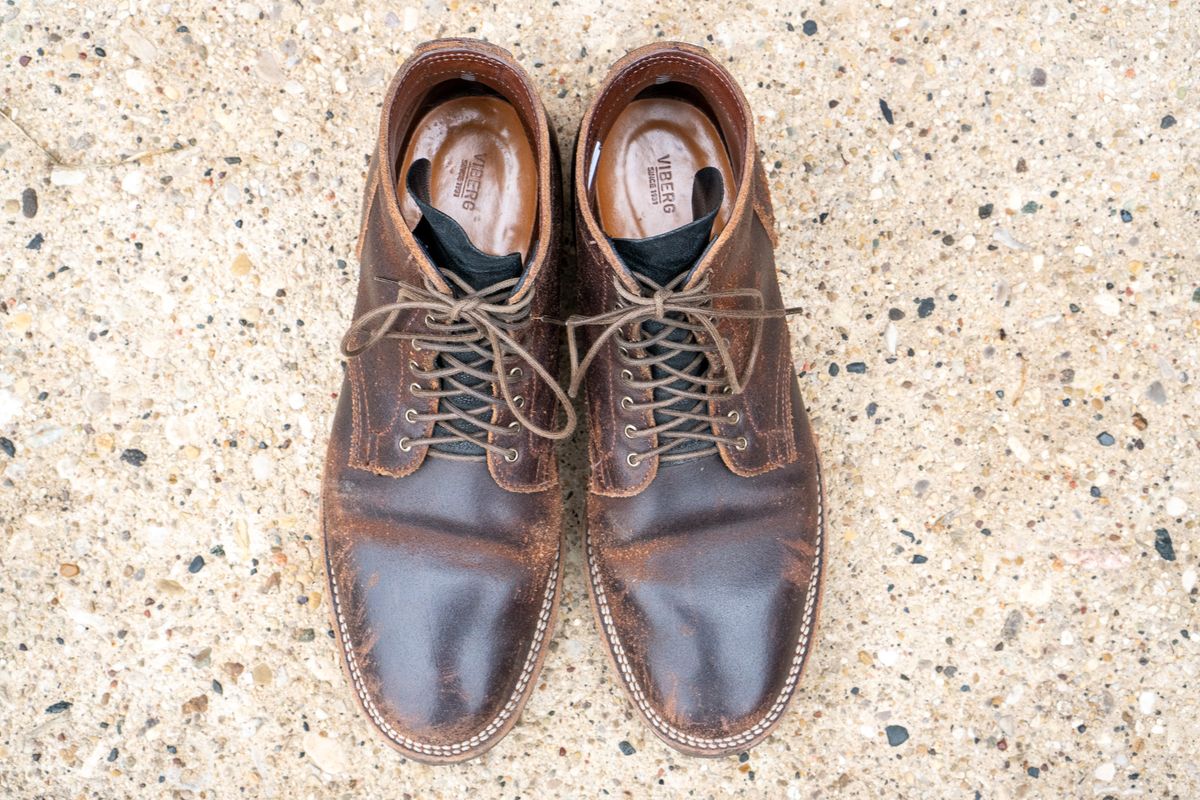 Photo by pesayerm on February 3, 2025 of the Viberg Service Boot in Horween Brown Waxed Flesh.