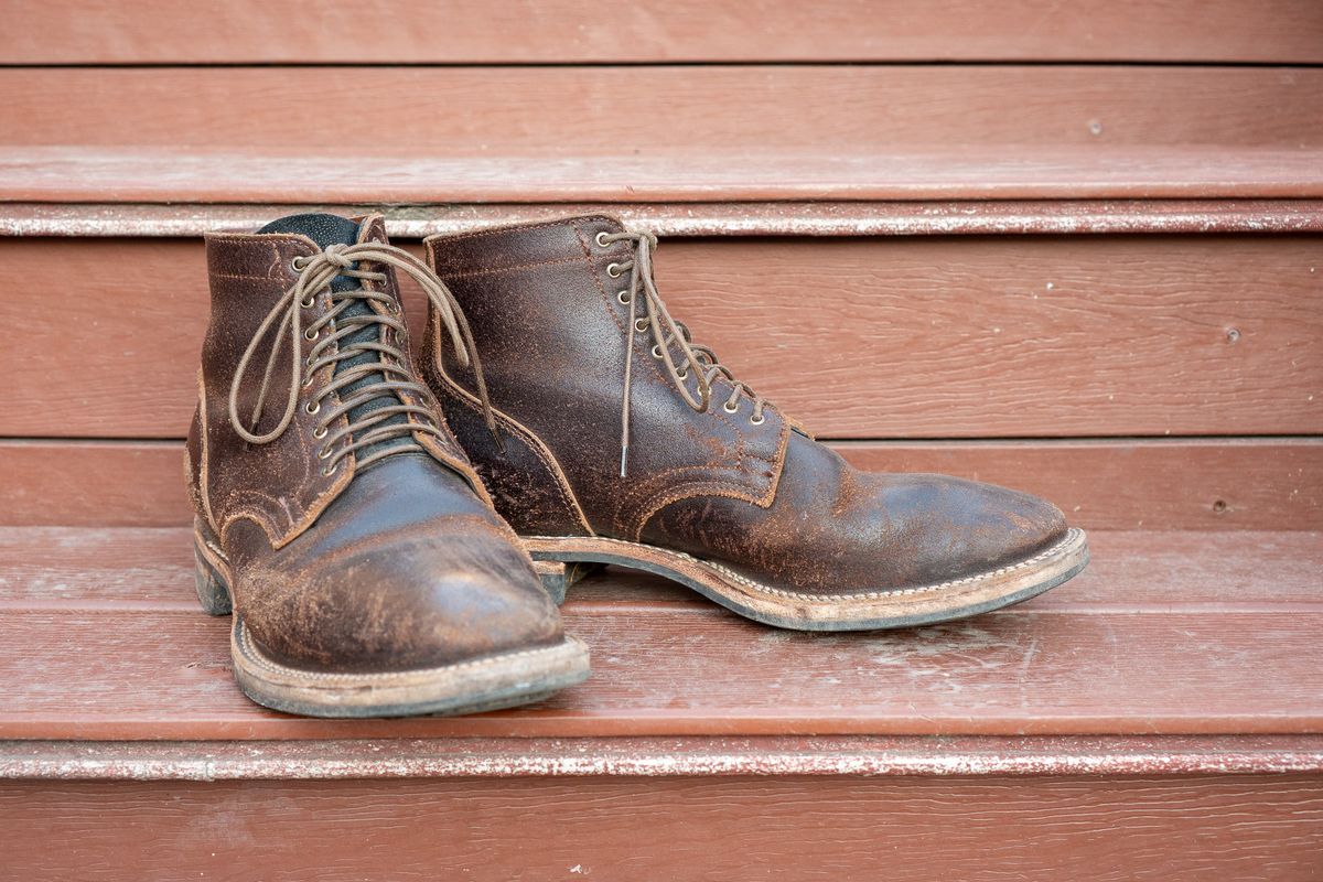 Photo by pesayerm on March 1, 2025 of the Viberg Service Boot in Horween Brown Waxed Flesh.