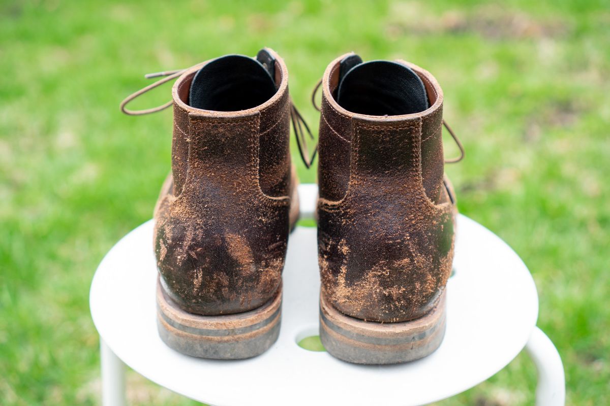 Photo by pesayerm on April 5, 2025 of the Viberg Service Boot in Horween Brown Waxed Flesh.
