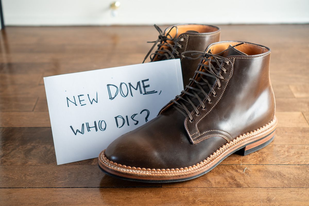Photo by pesayerm on October 5, 2025 of the Viberg Derby Boot in Horween Dark Cognac Shell Cordovan.
