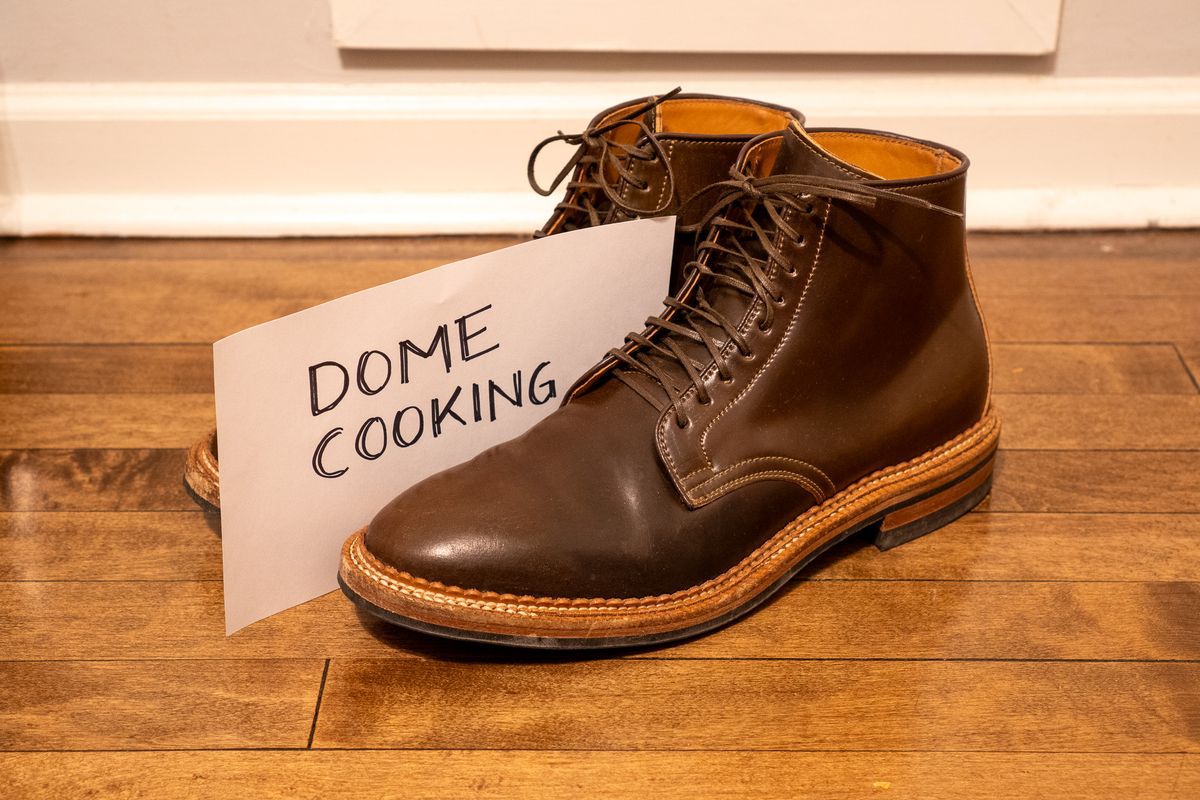 Photo by pesayerm on November 6, 2025 of the Viberg Derby Boot in Horween Dark Cognac Shell Cordovan.