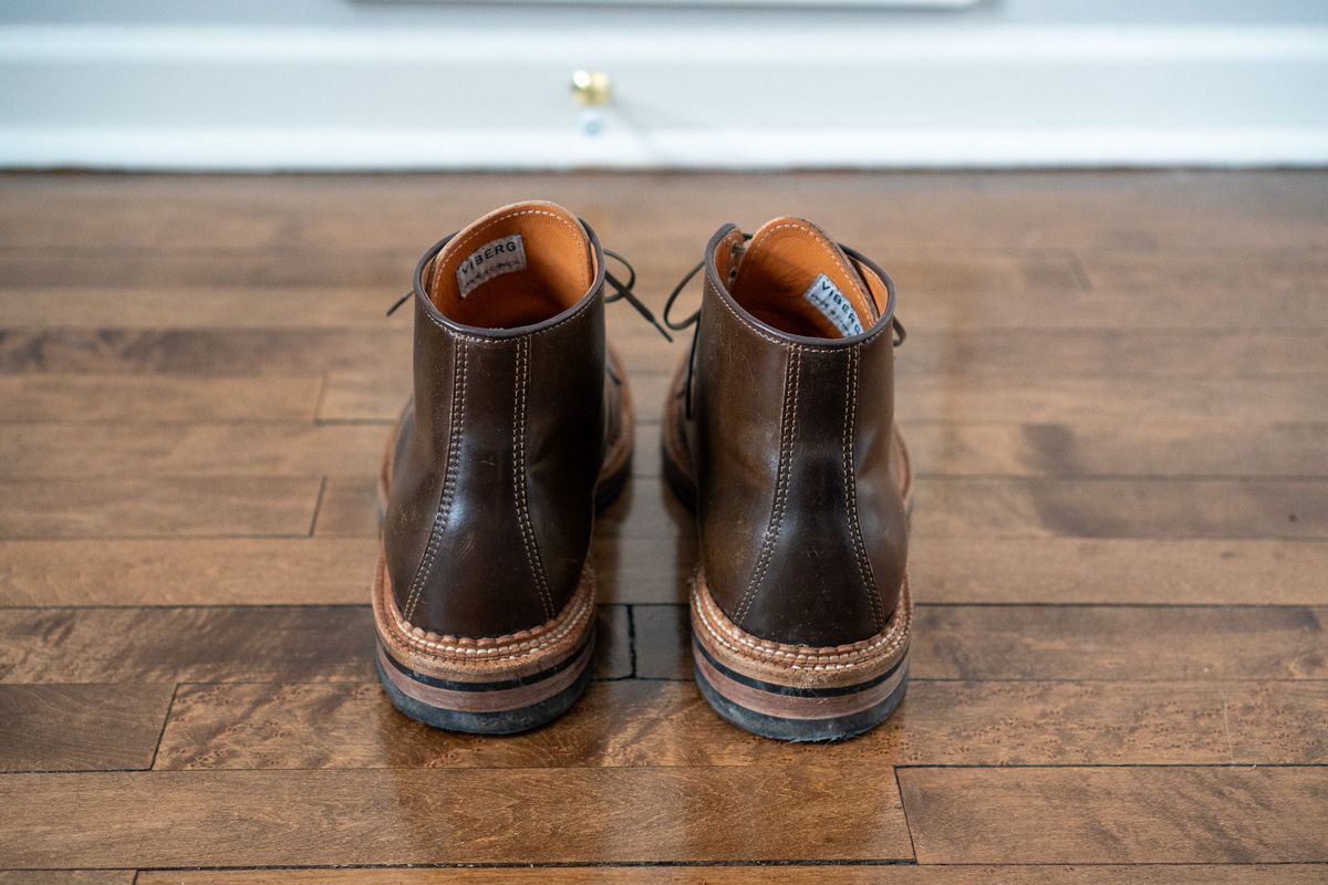 Photo by pesayerm on February 5, 2026 of the Viberg Derby Boot in Horween Dark Cognac Shell Cordovan.