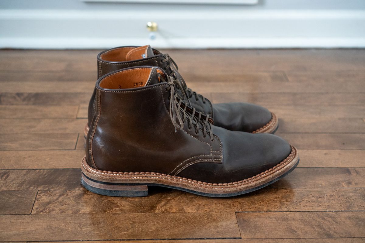 Photo by pesayerm on February 5, 2026 of the Viberg Derby Boot in Horween Dark Cognac Shell Cordovan.