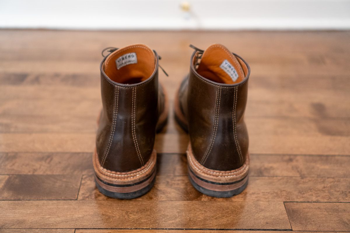 Photo by pesayerm on March 5, 2026 of the Viberg Derby Boot in Horween Dark Cognac Shell Cordovan.