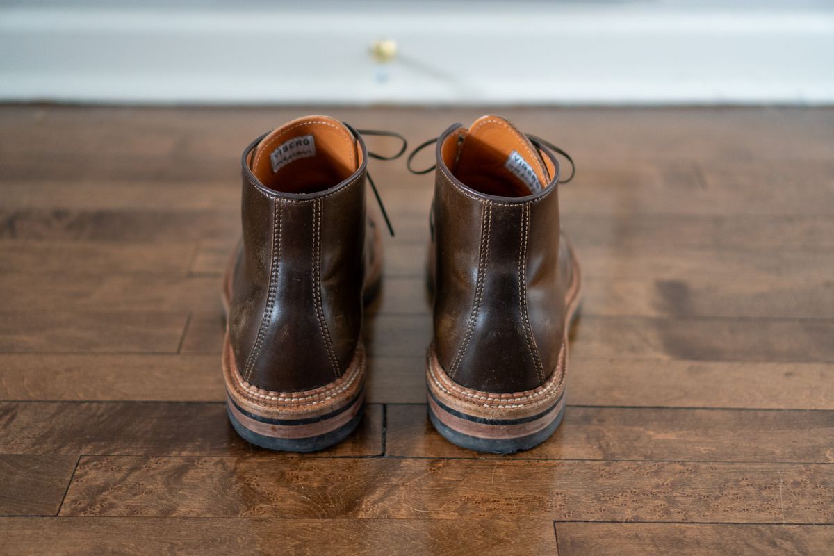 Photo by pesayerm on April 3, 2026 of the Viberg Derby Boot in Horween Dark Cognac Shell Cordovan.