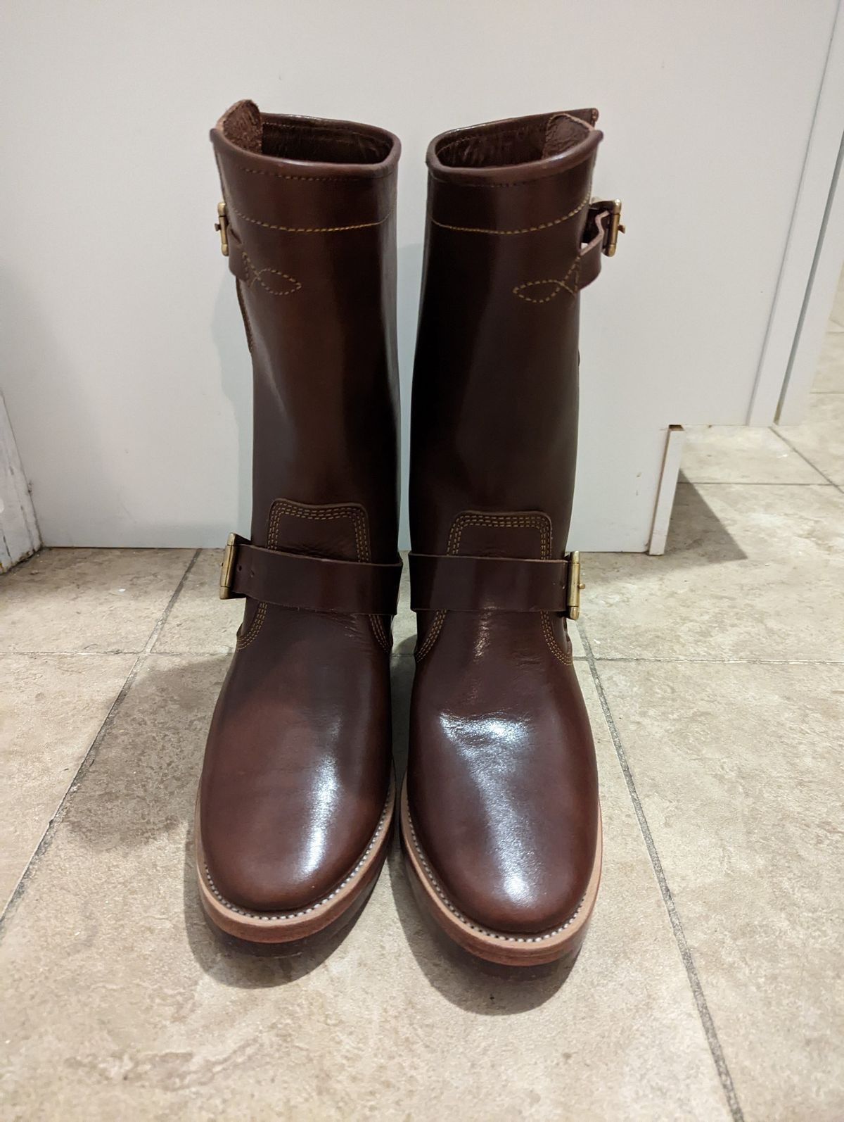 Photo by funfetti on November 5, 2022 of the Prof Barnets Neocliffwood Boots in Tochigi Jeans #8 Chocolate.