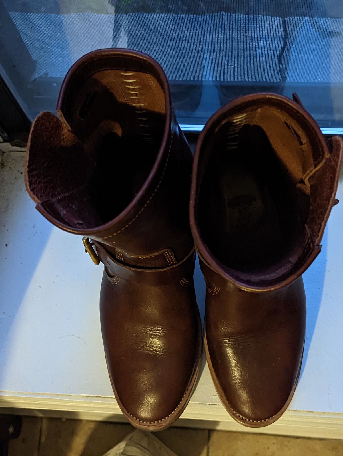 Photo by funfetti on December 4, 2022 of the Prof Barnets Neocliffwood Boots in Tochigi Jeans #8 Chocolate.