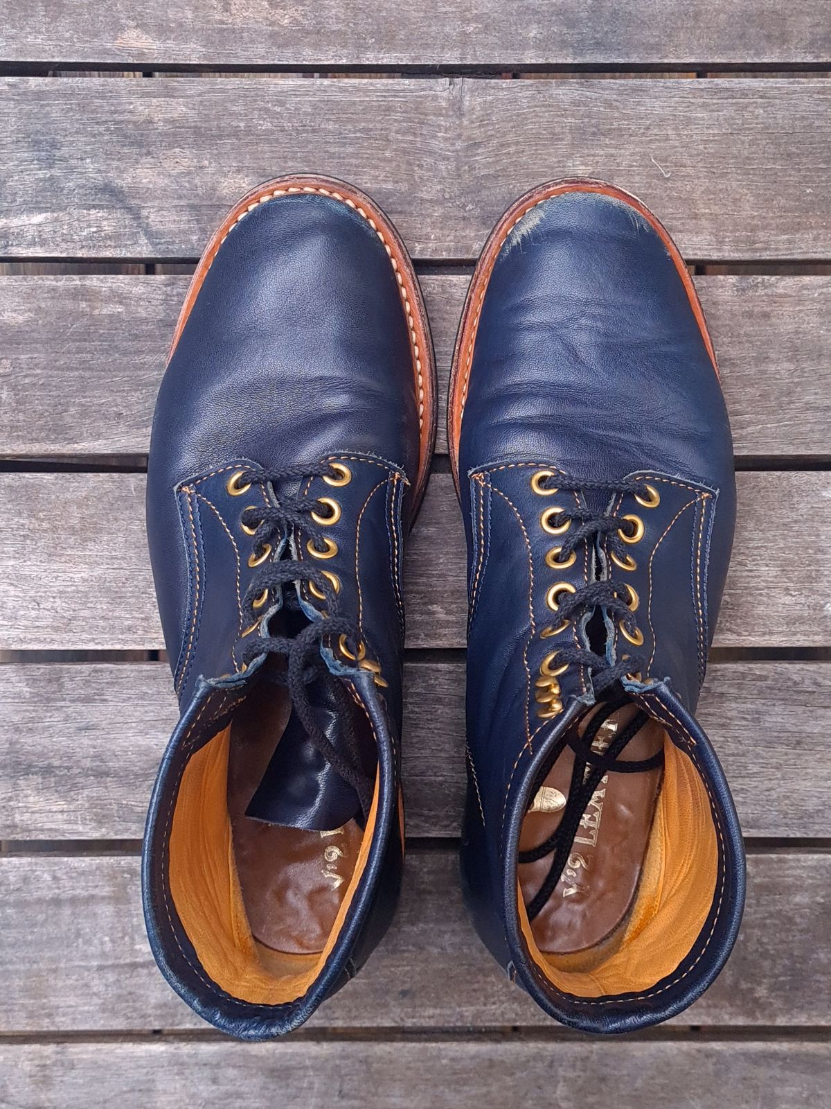 Photo by ChuckTales on February 3, 2024 of the Y'2 Leather Work Boot in Indigo Horsehide.