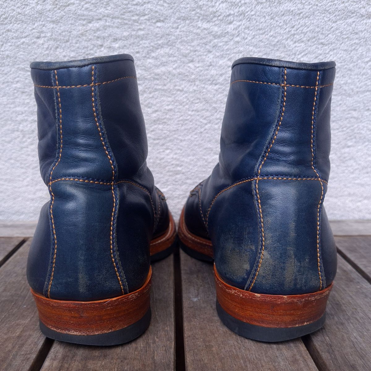 Photo by ChuckTales on April 2, 2024 of the Y'2 Leather Work Boot in Indigo Horsehide.