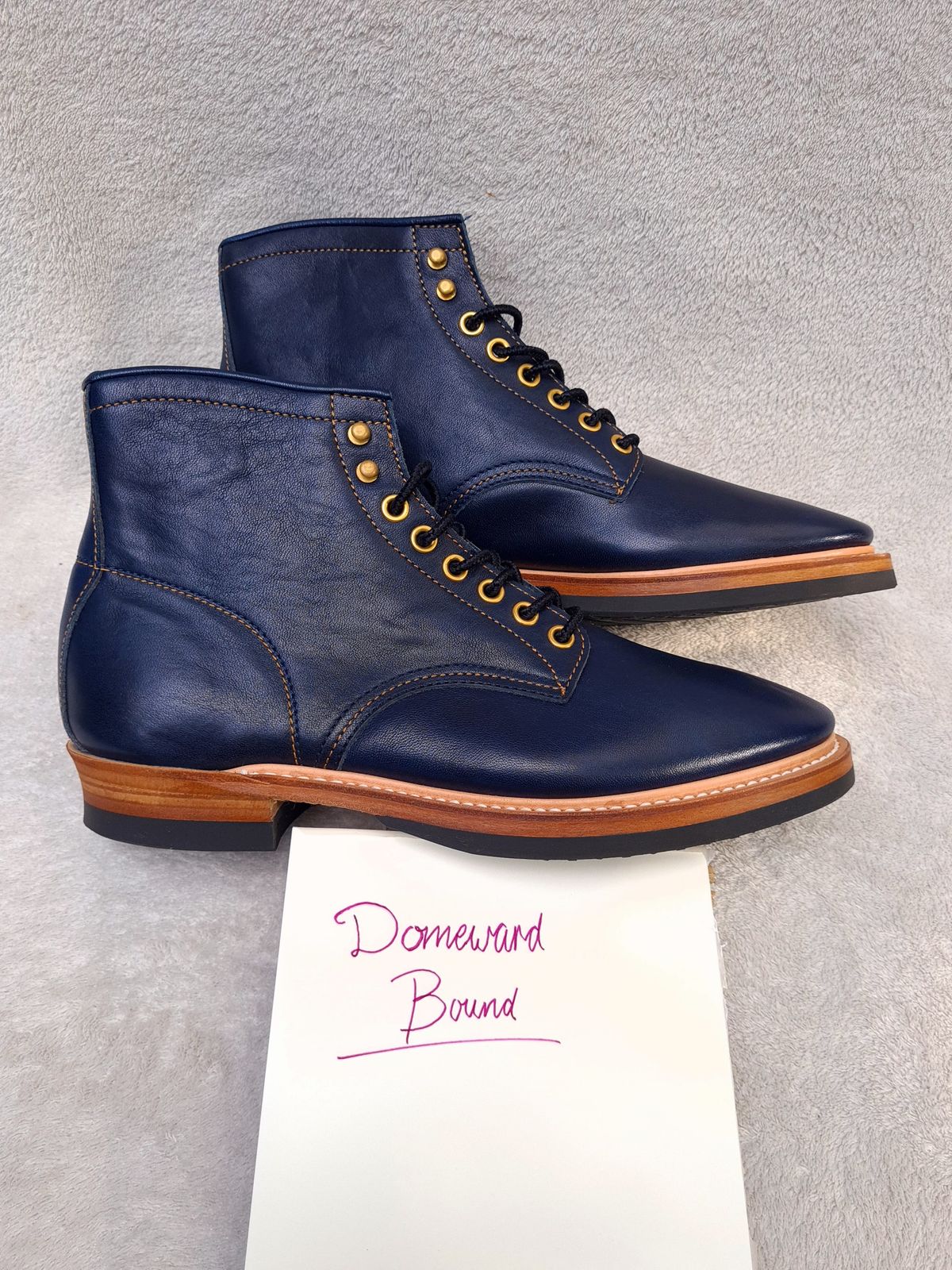 Photo by ChuckTales on October 1, 2023 of the Y'2 Leather Work Boot in Indigo Horsehide.