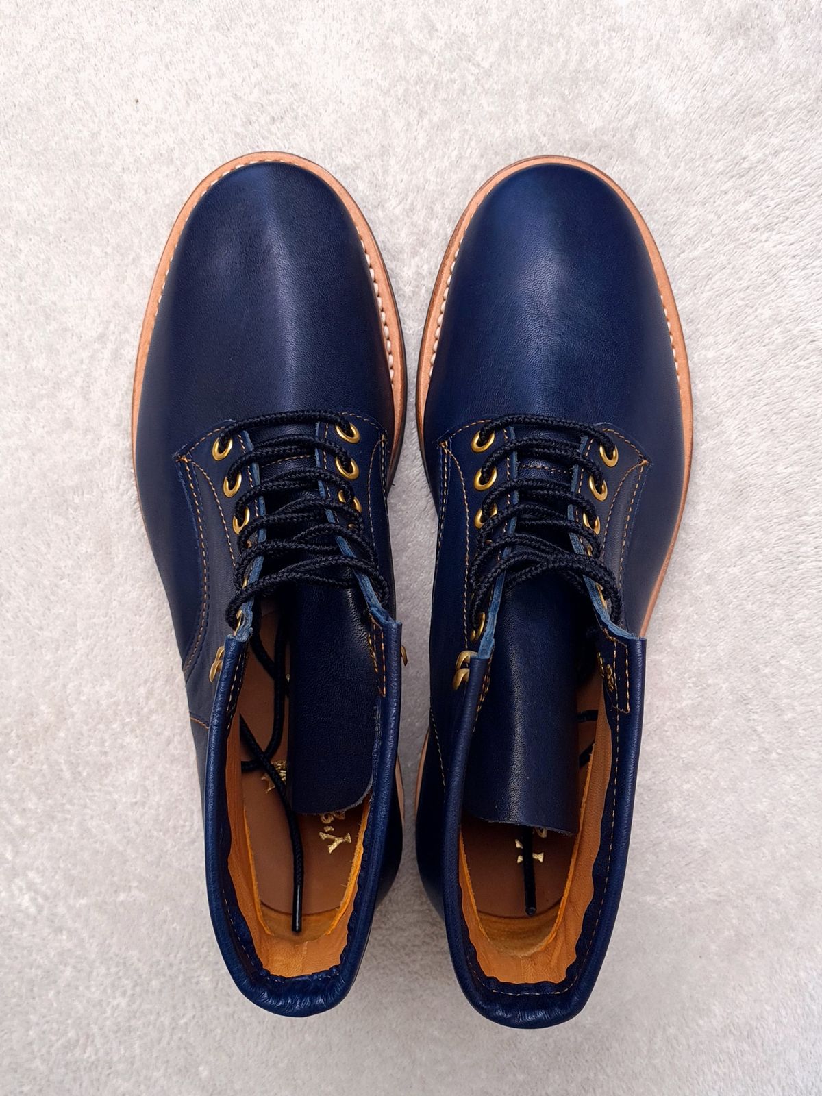 Photo by ChuckTales on October 1, 2023 of the Y'2 Leather Work Boot in Indigo Horsehide.
