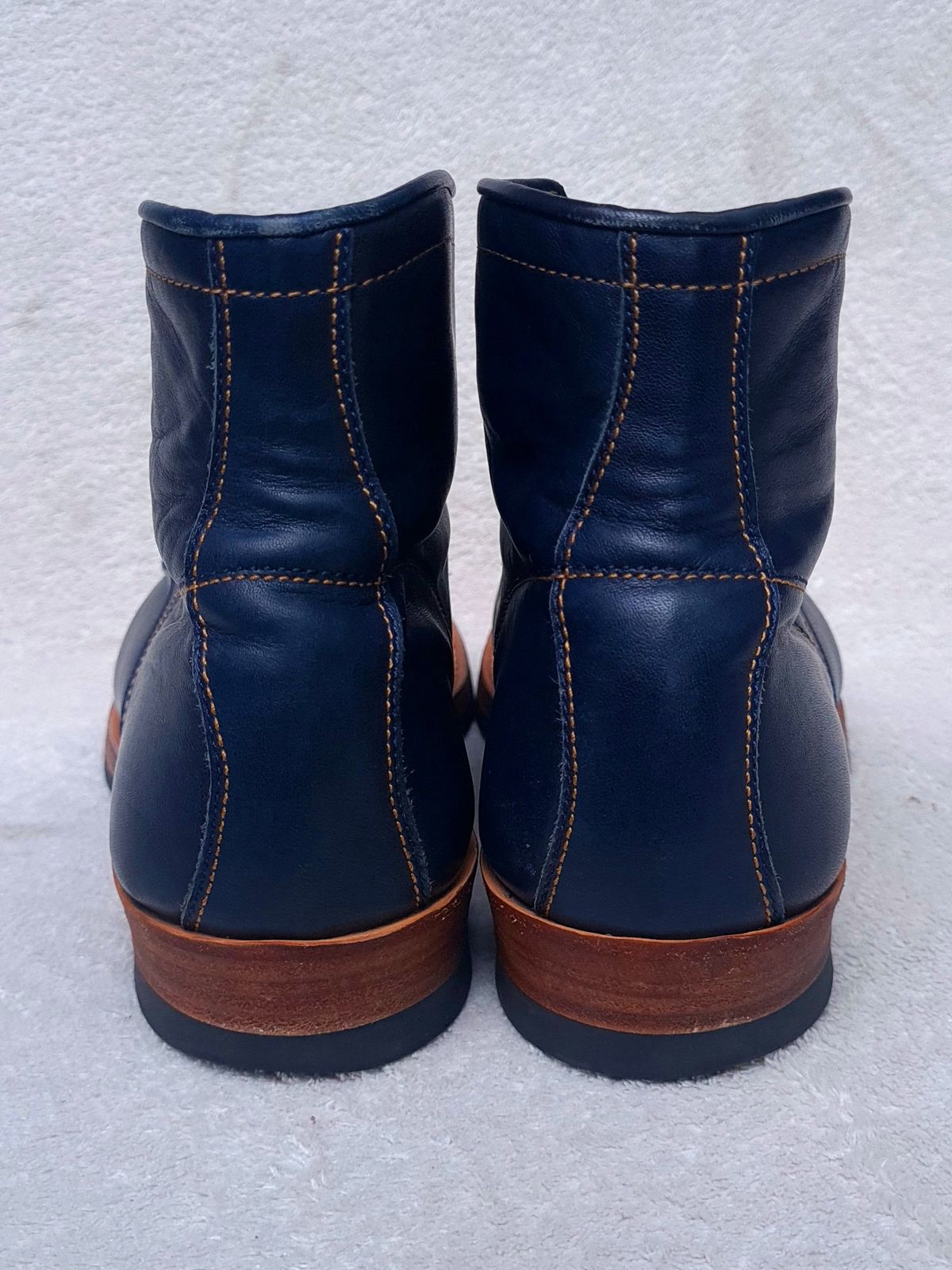 Photo by ChuckTales on November 1, 2023 of the Y'2 Leather Work Boot in Indigo Horsehide.