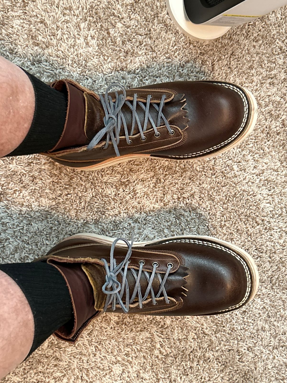 Photo by killerbootsman on March 6, 2024 of the Frank's Boots Rainier in Horween Cinnamon Waxed Flesh.