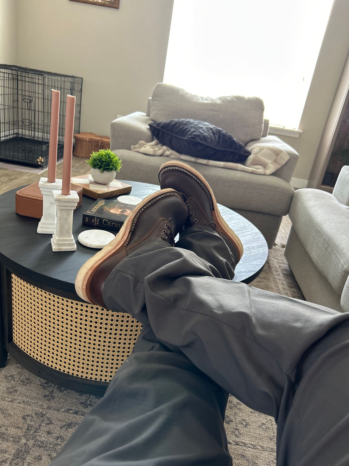 Photo by killerbootsman on May 18, 2024 of the Frank's Boots Rainier in Horween Cinnamon Waxed Flesh.