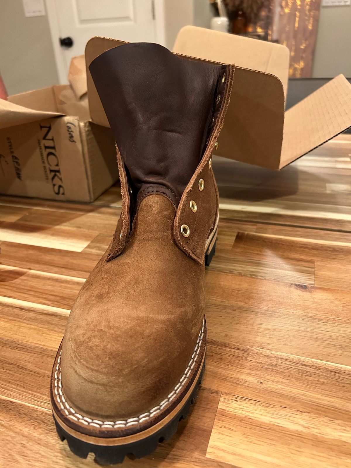 Photo by killerbootsman on November 5, 2023 of the Nicks BuilderPro in Seidel 1964 Brown Roughout.