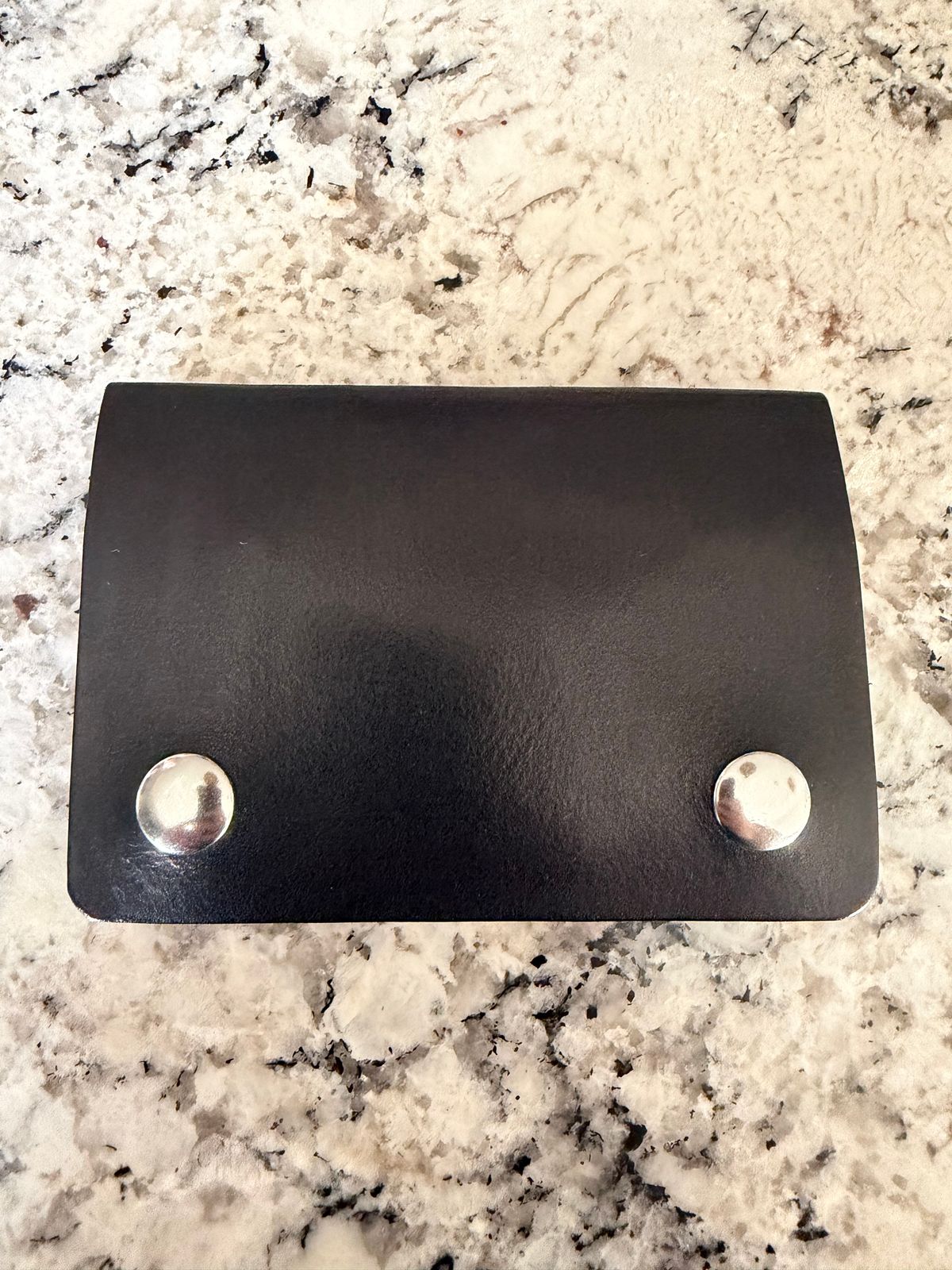 Photo by killerbootsman on January 21, 2026 of the Roberti Custom Short Trucker Wallet in Herman Oak Hand Dyed Black.