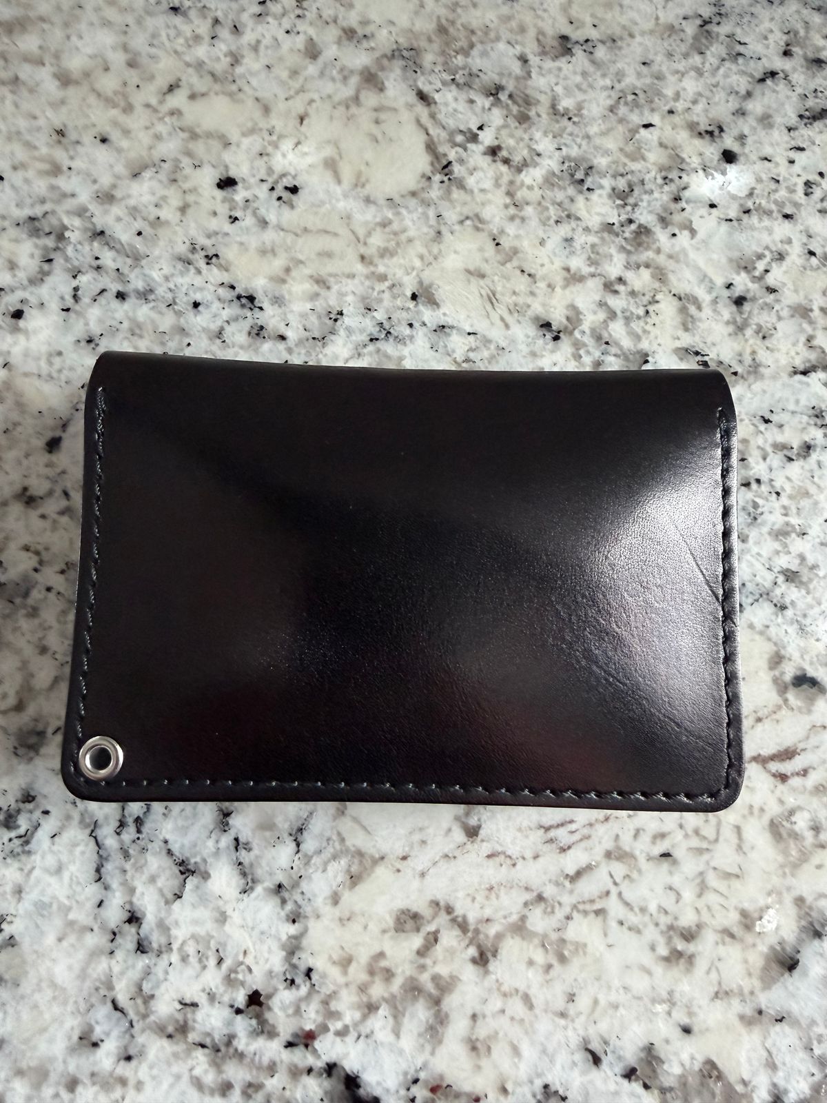 Photo by killerbootsman on March 27, 2026 of the Roberti Custom Short Trucker Wallet in Herman Oak Hand Dyed Black.