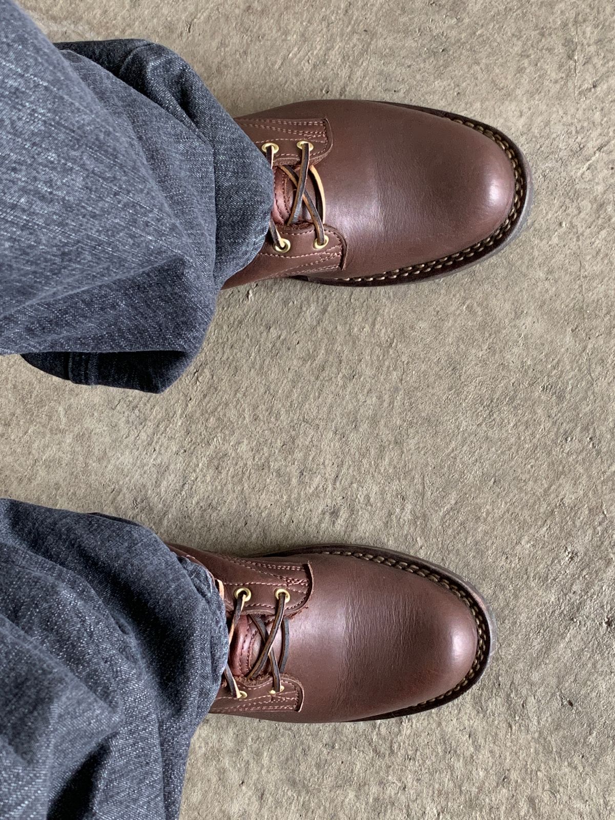 Photo by killerbootsman on April 21, 2023 of the Frank's Boots Front Range in Seidel Walnut Oil Tan.