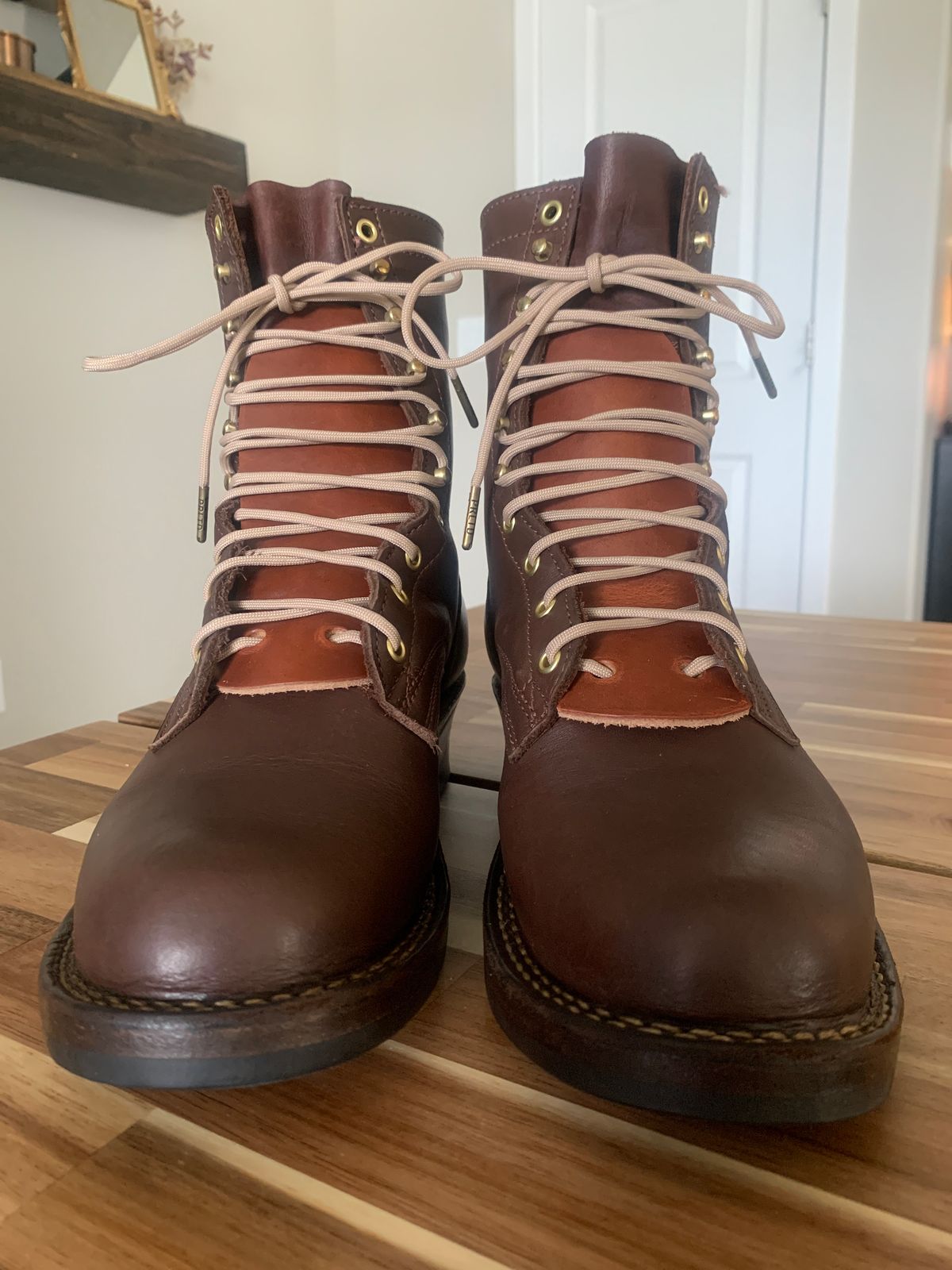 Photo by killerbootsman on May 3, 2023 of the Frank's Boots Front Range in Seidel Walnut Oil Tan.