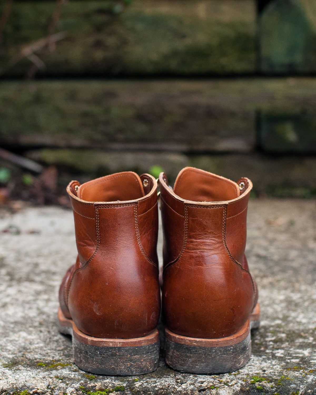 Photo by ostmo on November 4, 2022 of the Viberg Service Boot BCT in Shinki Cognac Oiled Horsebutt.