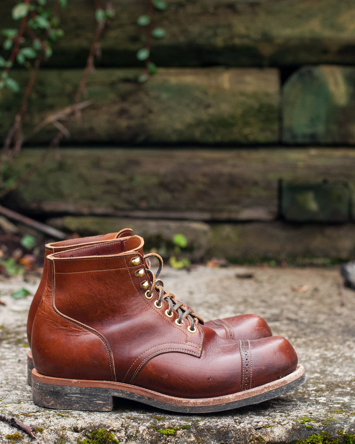 Photo by ostmo on November 4, 2022 of the Viberg Service Boot BCT in Shinki Cognac Oiled Horsebutt.