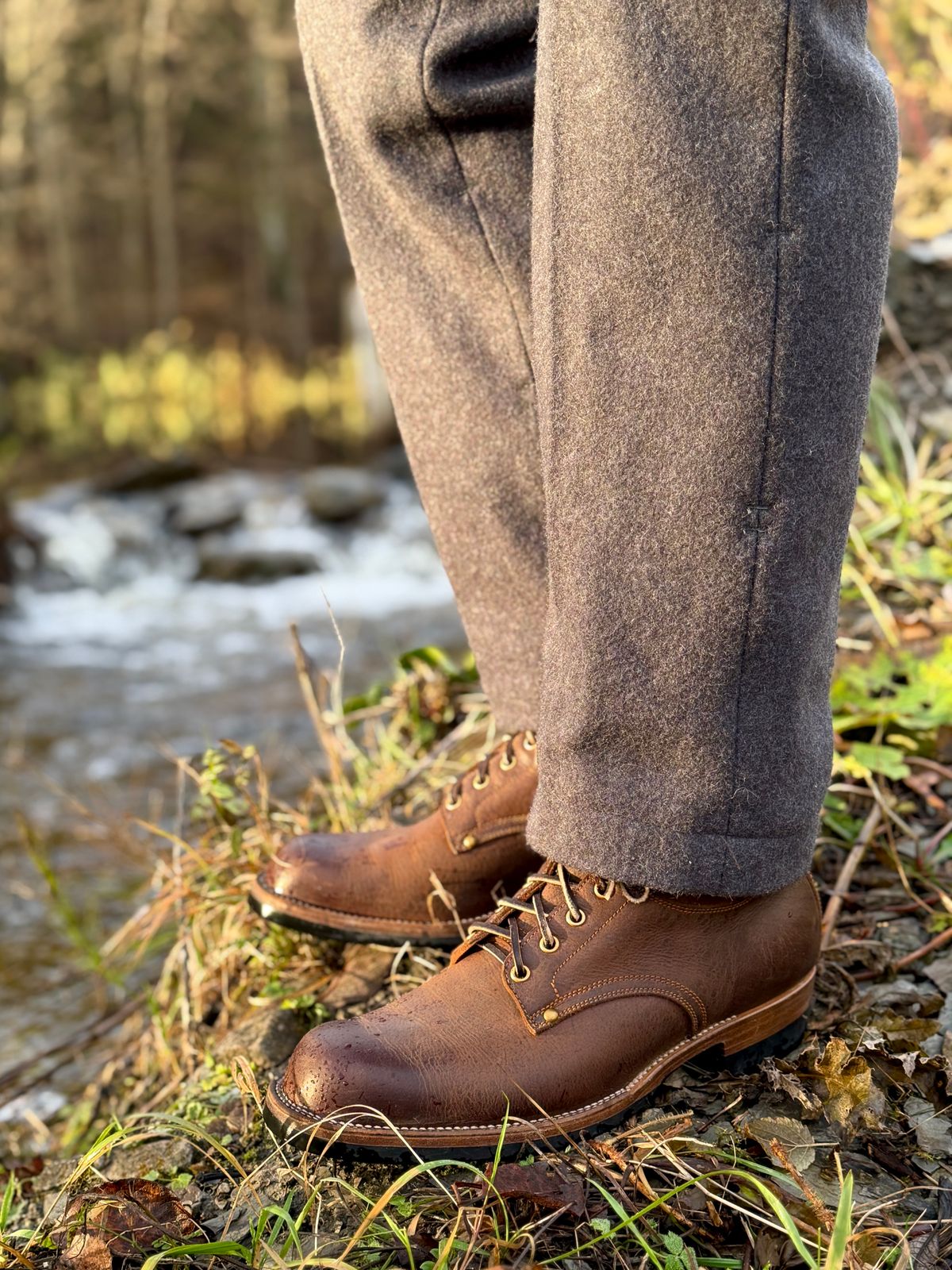 Photo by ostmo on November 2, 2025 of the Iron Boots x Østmo Type 1 in C.F. Stead Snuff Waxed Kudu.