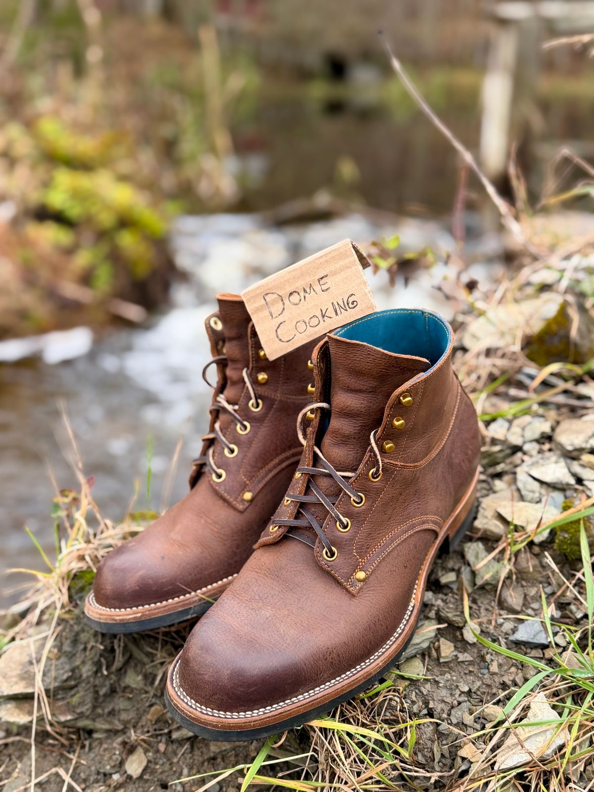 Photo by ostmo on November 2, 2025 of the Iron Boots x Østmo Type 1 in C.F. Stead Snuff Waxed Kudu.