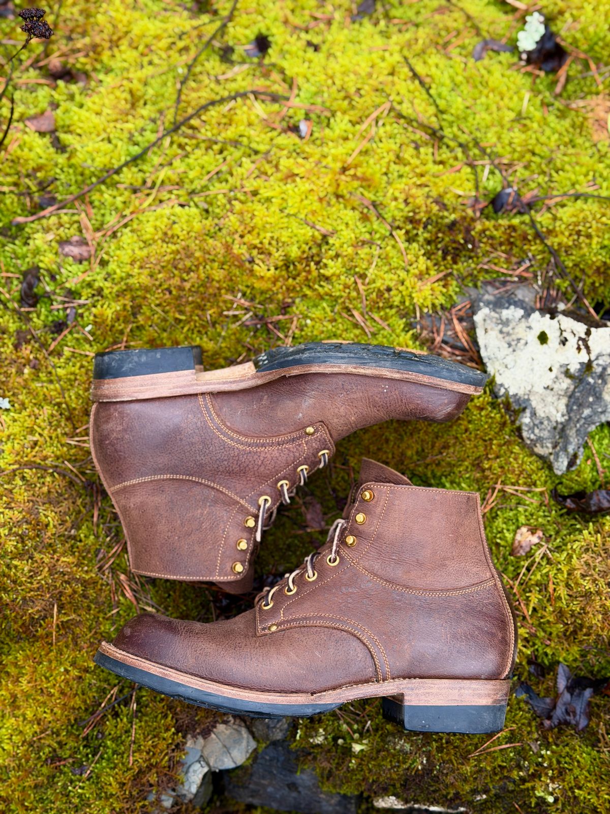 Photo by ostmo on December 5, 2025 of the Iron Boots x Østmo Type 1 in C.F. Stead Snuff Waxed Kudu.