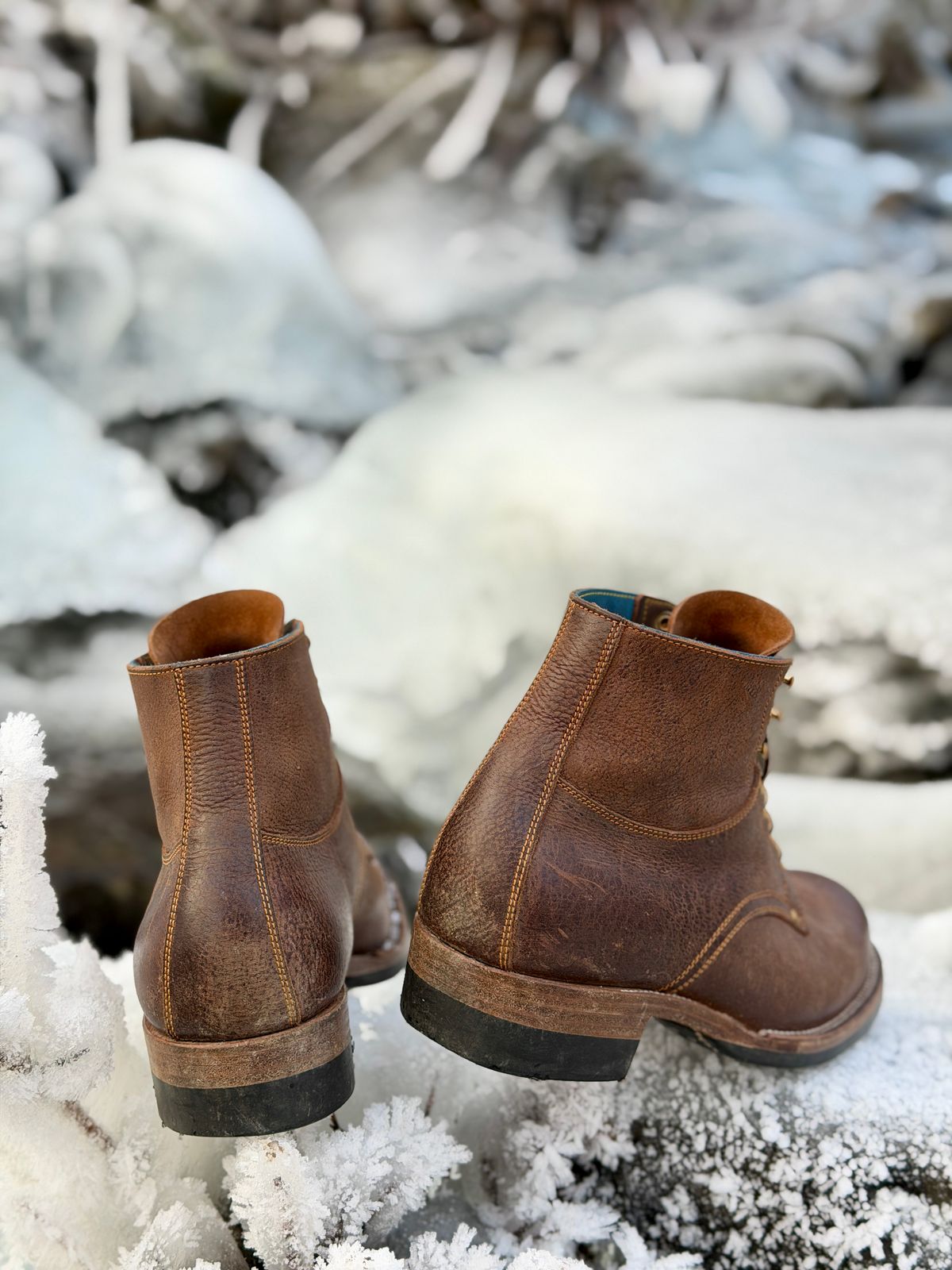 Photo by ostmo on January 1, 2026 of the Iron Boots x Østmo Type 1 in C.F. Stead Snuff Waxed Kudu.