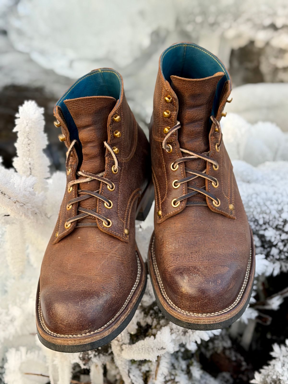 Photo by ostmo on January 1, 2026 of the Iron Boots x Østmo Type 1 in C.F. Stead Snuff Waxed Kudu.