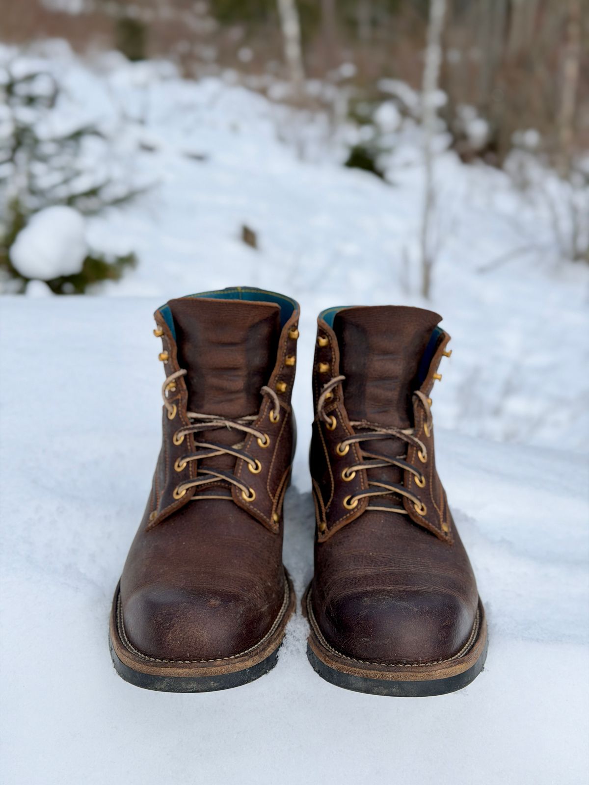 Photo by ostmo on February 5, 2026 of the Iron Boots x Østmo Type 1 in C.F. Stead Snuff Waxed Kudu.