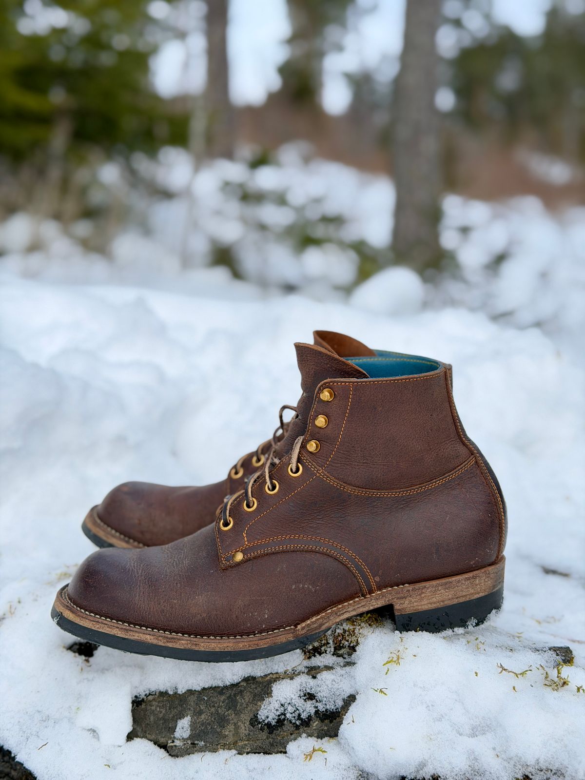 Photo by ostmo on February 5, 2026 of the Iron Boots x Østmo Type 1 in C.F. Stead Snuff Waxed Kudu.